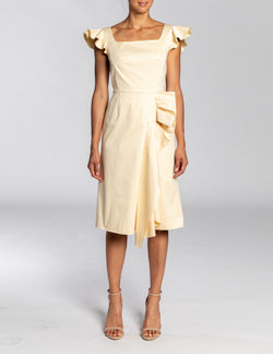 NICA Cap Sleeve Dress with Side Ruffle