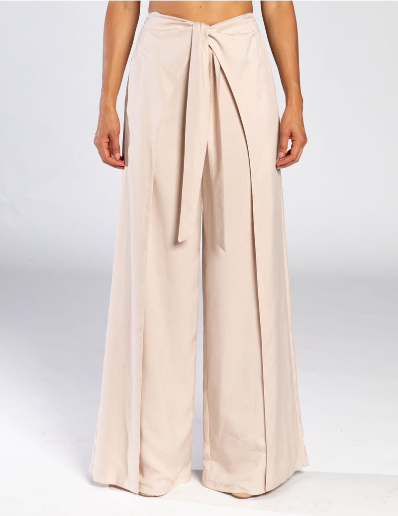 MARIKA Wide Leg Pant with Front Tie Wrap