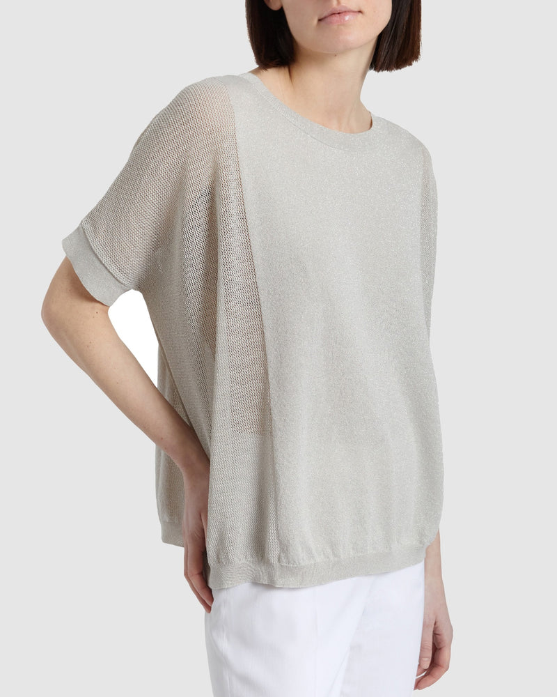 LEVI Short Sleeve Mesh Knit with Lurex