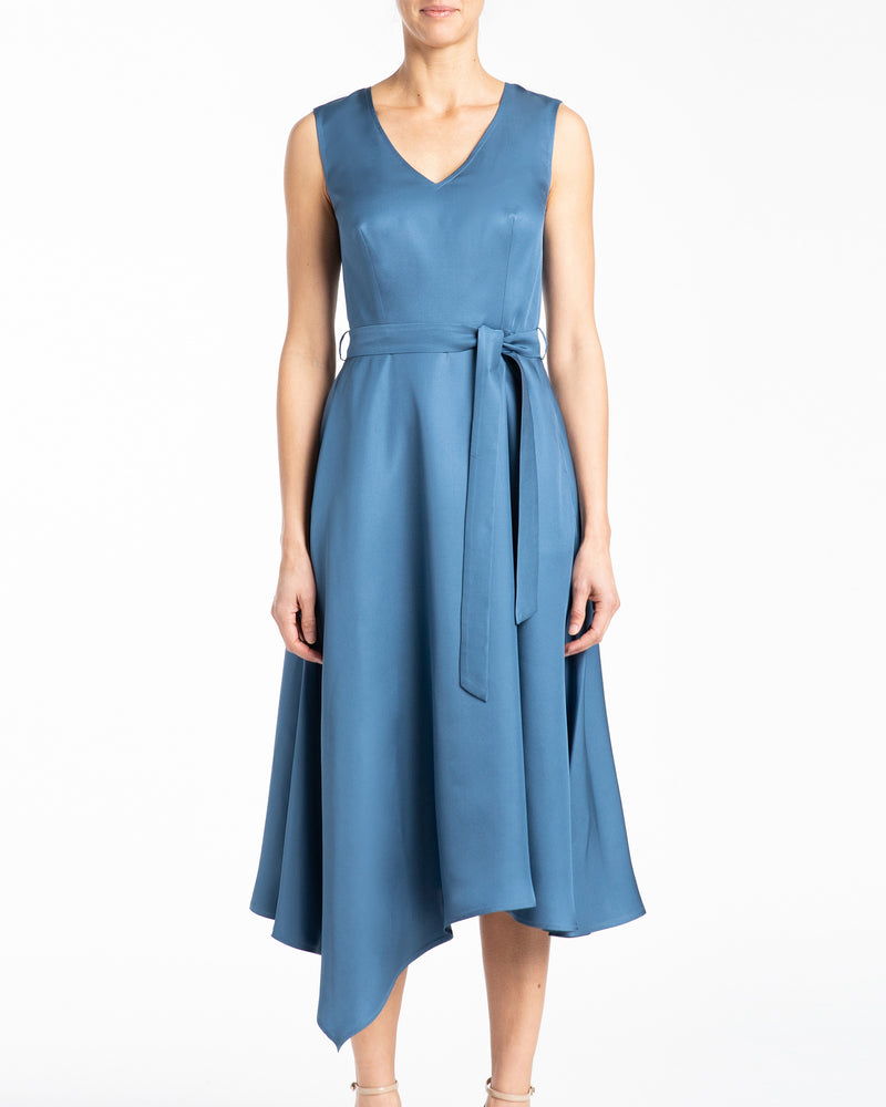 CELIA Silk Sleeveless V-Neck Dress