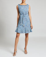 CELINE Sleeveless Tweed Sheath Dress