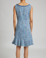 CELINE Sleeveless Tweed Sheath Dress