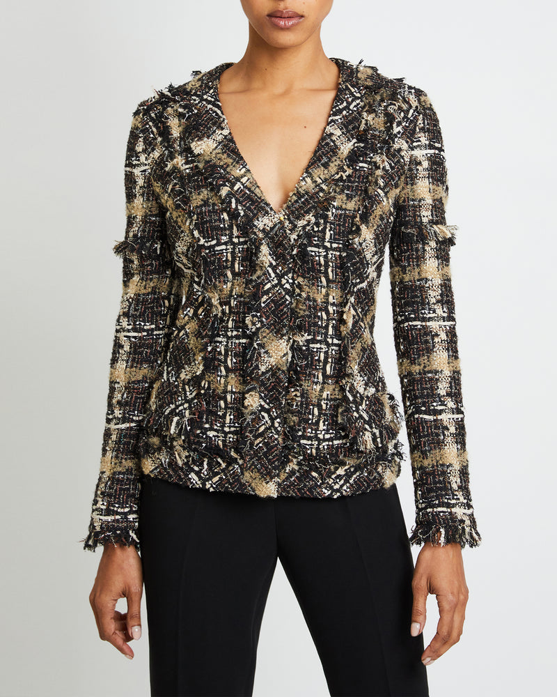 ESTELA Luxury Tweed Fringe Jacket