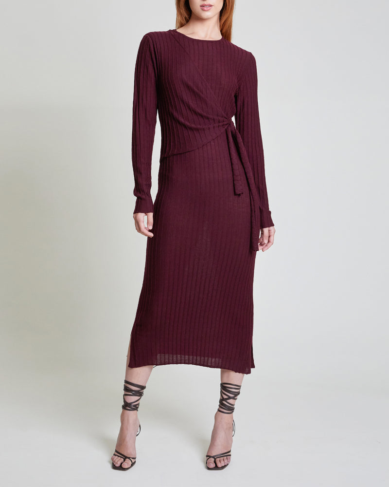EVELYN Knit Dress with Wrap Panel