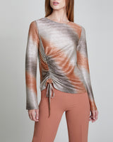 FABI Long Sleeve Top in Metalized Print