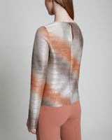FABI Long Sleeve Top in Metalized Print