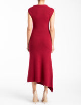 GELA Asymmetric Cap Sleeve Knit Dress