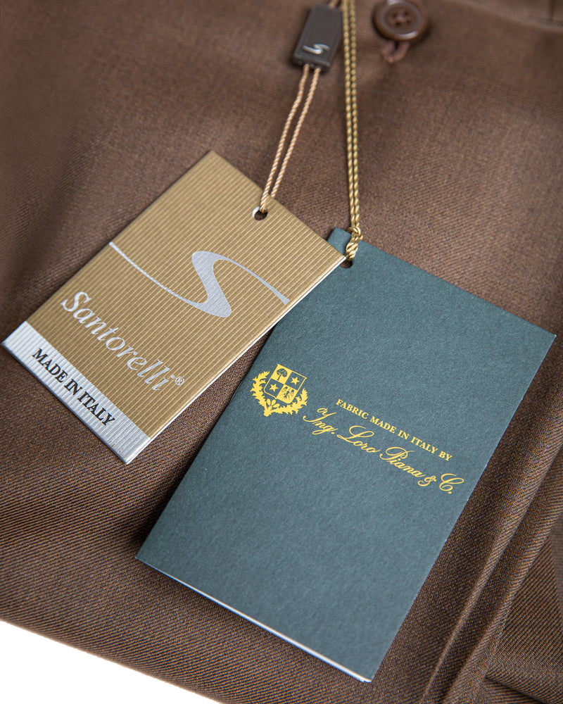 Flat Front Trouser in Loro Piana Luxury Serge Wool Fabric