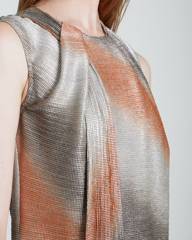 JOLENE Shift Dress in Metalized Print
