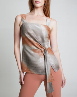 LEONA Metalized Print Sleeveless Top