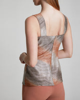 LEONA Metalized Print Sleeveless Top