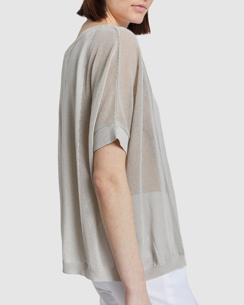 LEVI Short Sleeve Mesh Knit with Lurex