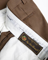 Flat Front Trouser in Loro Piana Luxury Serge Wool Fabric, Grey