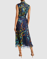 NIRVA Sleeveless Ruffle Neck Dress