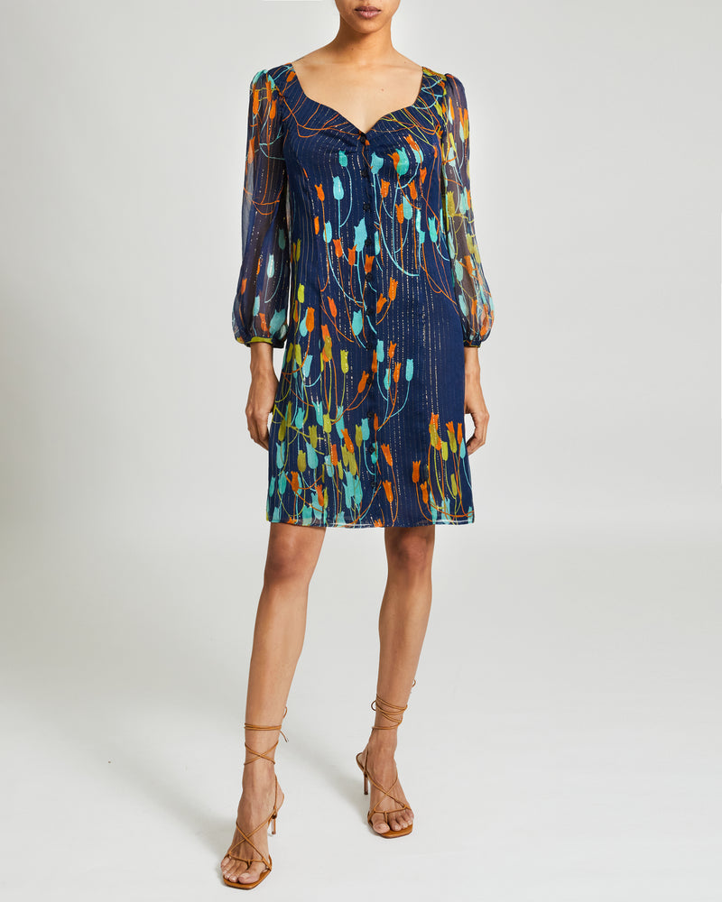 NORA Silk Print Shift Dress