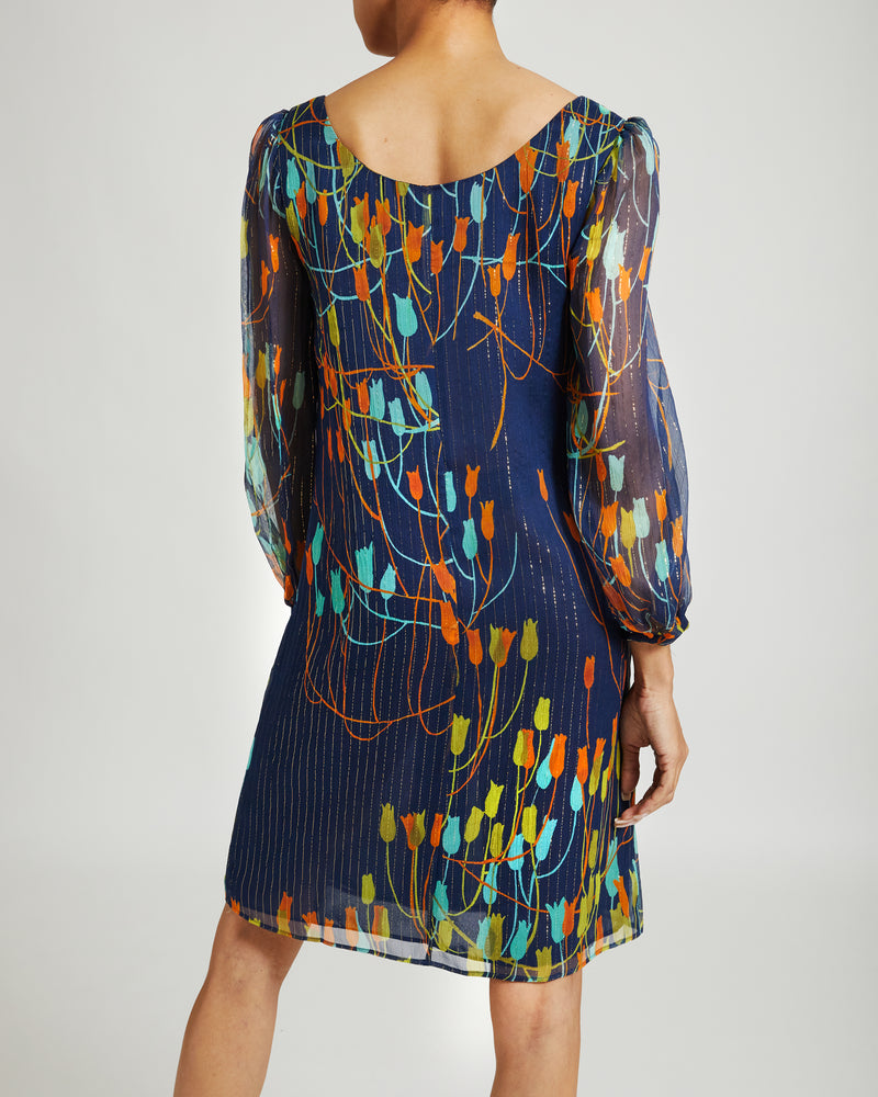NORA Silk Print Shift Dress