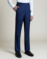 Blue Super 100's Wool Natural Stretch Pant, Made in Italy