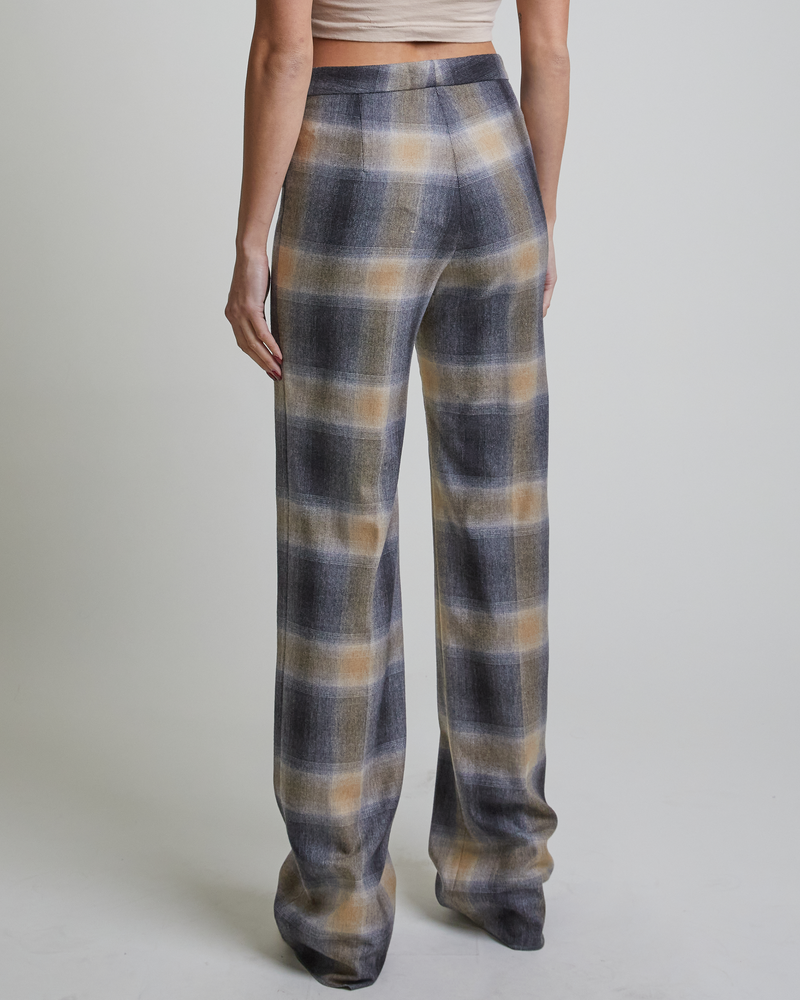 DEJA1 Straight Leg Pant in Plaid Wool Flannel