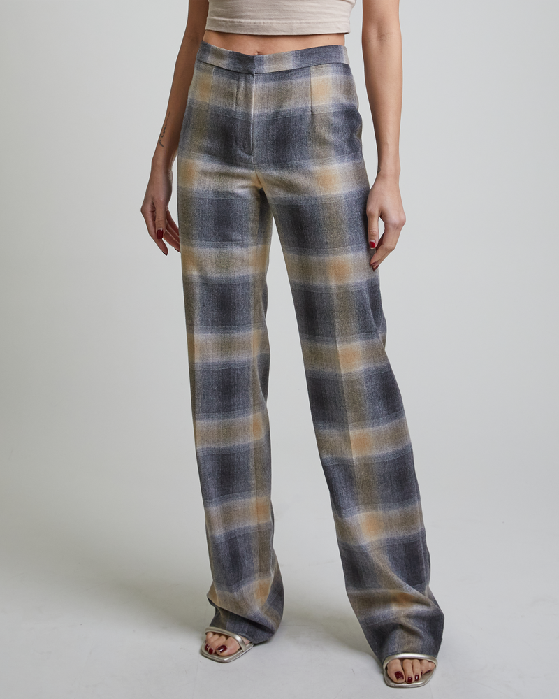 DEJA1 Straight Leg Pant in Plaid Wool Flannel