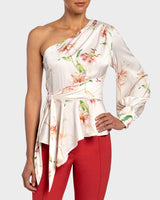 VEGA One Shoulder Faux Wrap Blouse