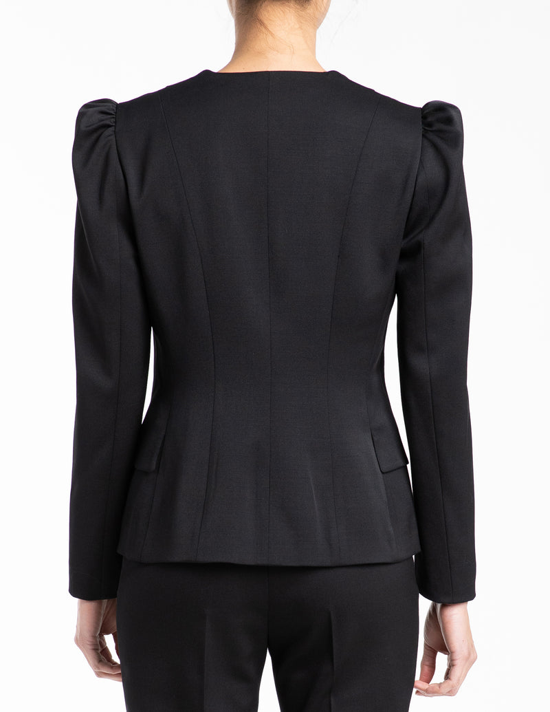 ZELMA Subtle Pull Sleeve Jacket with Front Panel
